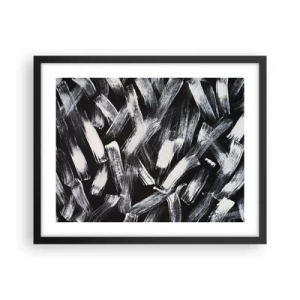 Póster en marco negro - Abstracción en el espíritu industrial - 50x40 cm