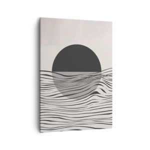 Cuadro sobre lienzo - Impresión de Imagen - Líneas abstractas y formas geométricas en colores apagados. - 50x70cm - Media composición - Decoración de pared moderna para salón y dormitorio ARTTOR