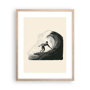 Póster en marco roble claro - Rey de la ola - 40x50 cm