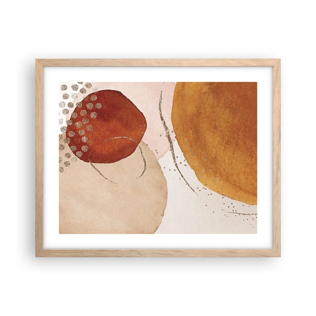 Póster en marco roble claro - Movimiento abstracto - 50x40 cm