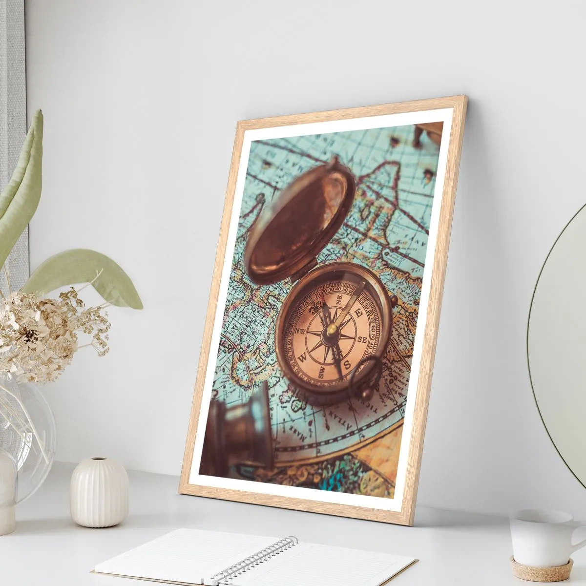 Póster en marco roble claro - Para el aventurero - 40x50 cm
