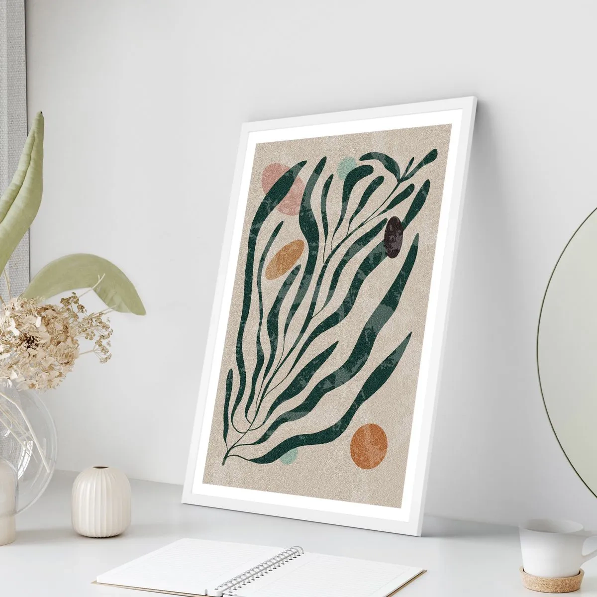 Póster en marco blanco - Entre verdes - 40x50 cm