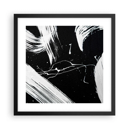 Póster en marco negro - Rompiendo la oscuridad - 40x40 cm