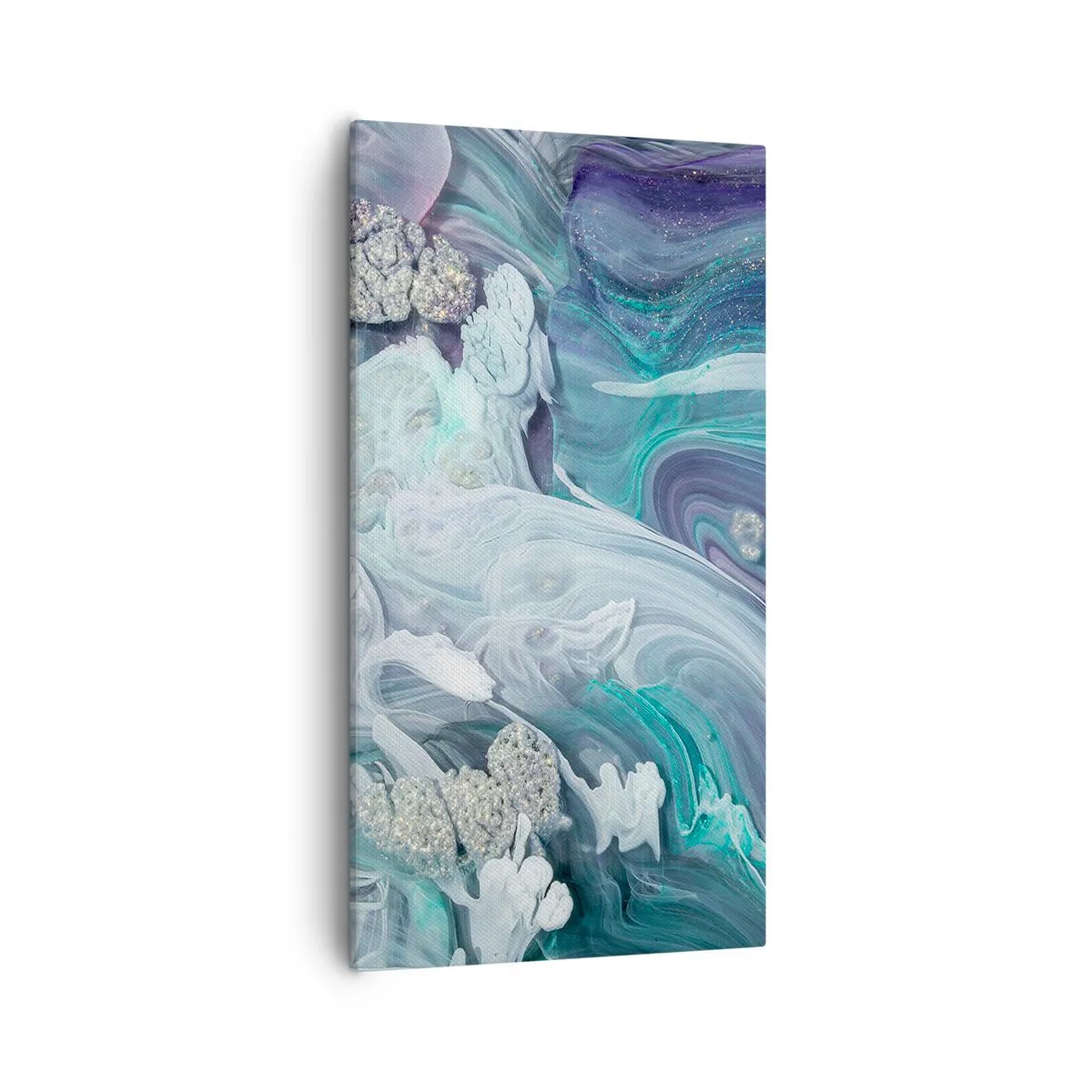 Cuadro sobre lienzo - Impresión de Imagen - Corrientes de azul - 55x100 cm