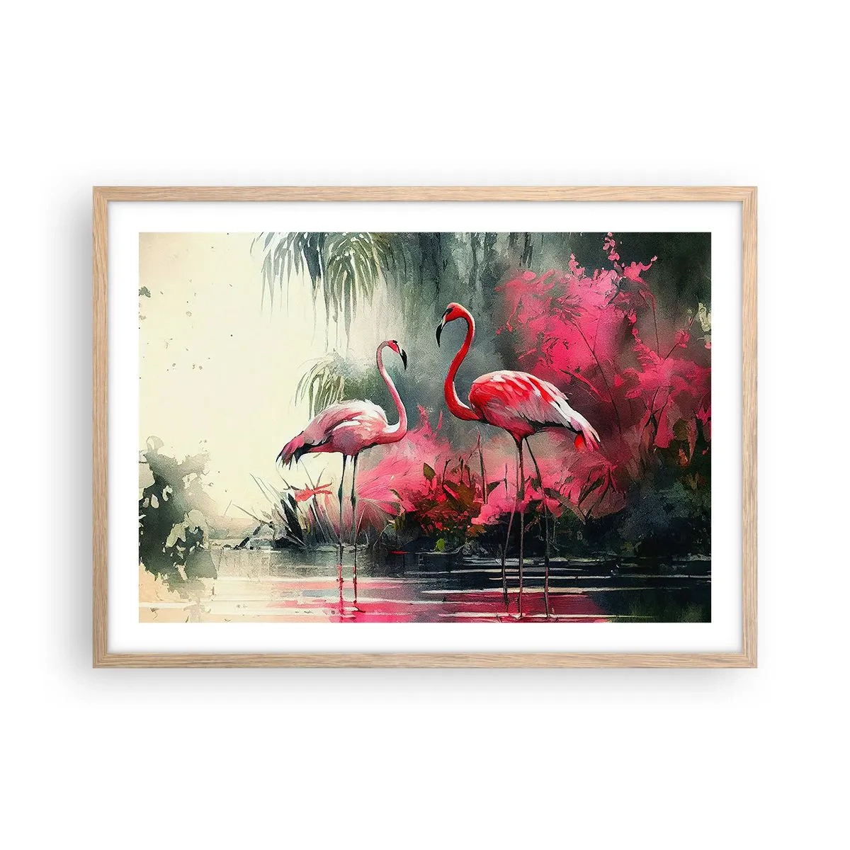 Póster en marco roble claro - Una lección de encanto natural - 70x50 cm