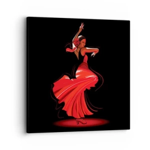 Cuadro sobre lienzo - Impresión de Imagen - El espíritu ardiente del flamenco - 30x30 cm