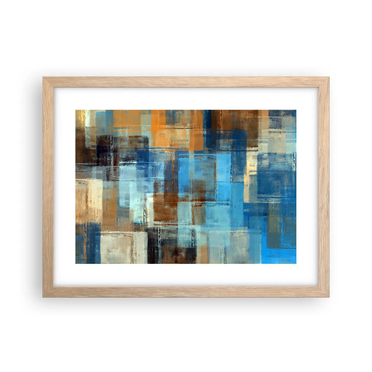 Póster en marco roble claro - A través del velo azul - 40x30 cm