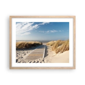 Póster en marco roble claro - Más allá de la duna, en el susurro de la naturaleza - 50x40 cm