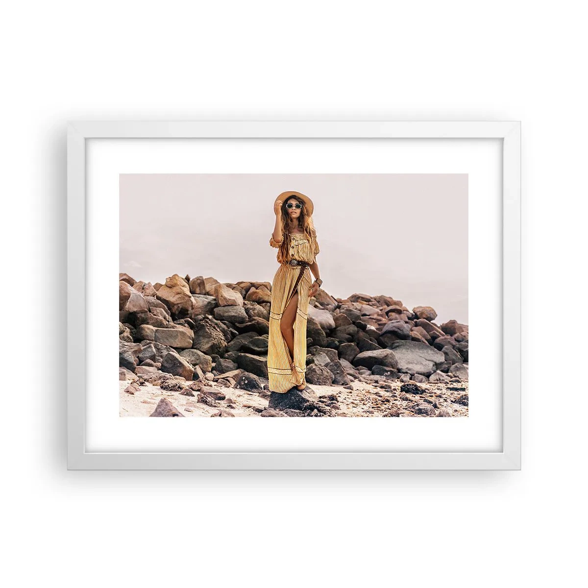 Póster en marco blanco - La magia de las piedras - 40x30 cm