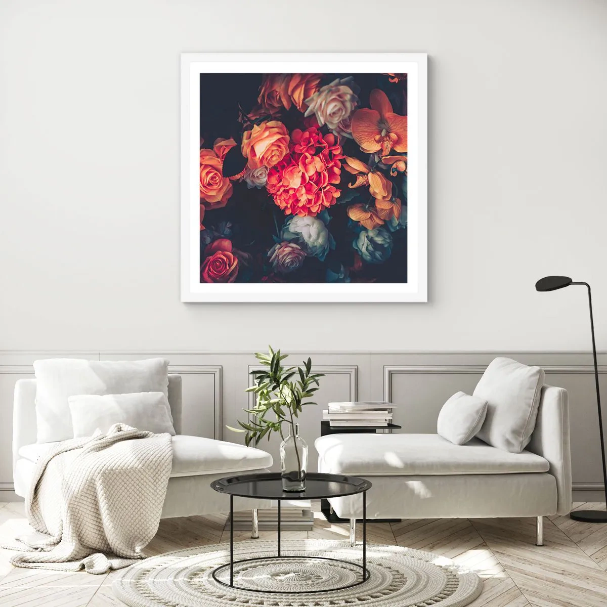 Póster en marco blanco - Como los maestros holandeses - 30x30 cm