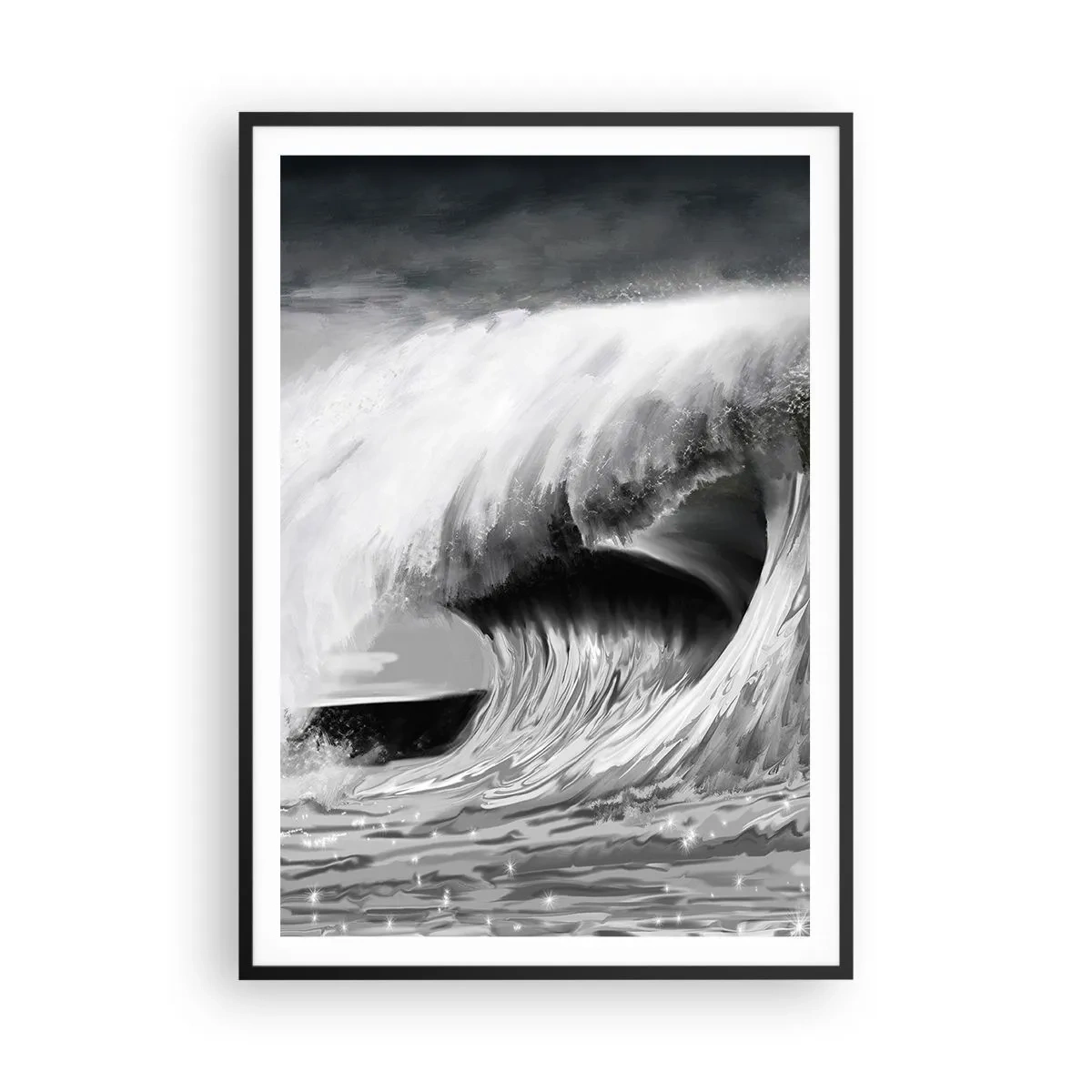 Póster en marco negro - La ira del océano - 70x100 cm