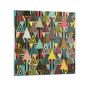 Cuadro sobre vidrio - Impresiones sobre Vidrio - A ritmo de triángulo - 70x70 cm