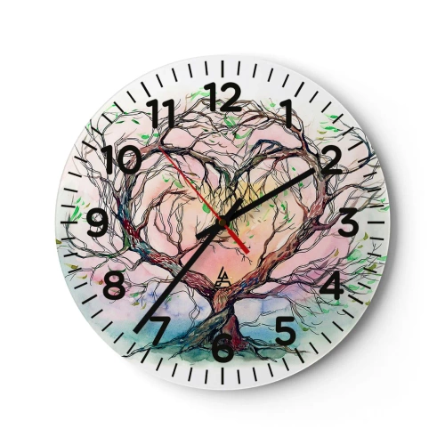 Reloj de pared - Reloj de vidrio - Juntos contra los vientos - 30x30 cm