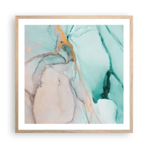 Póster en marco roble claro - Danza de formas y colores - 60x60 cm