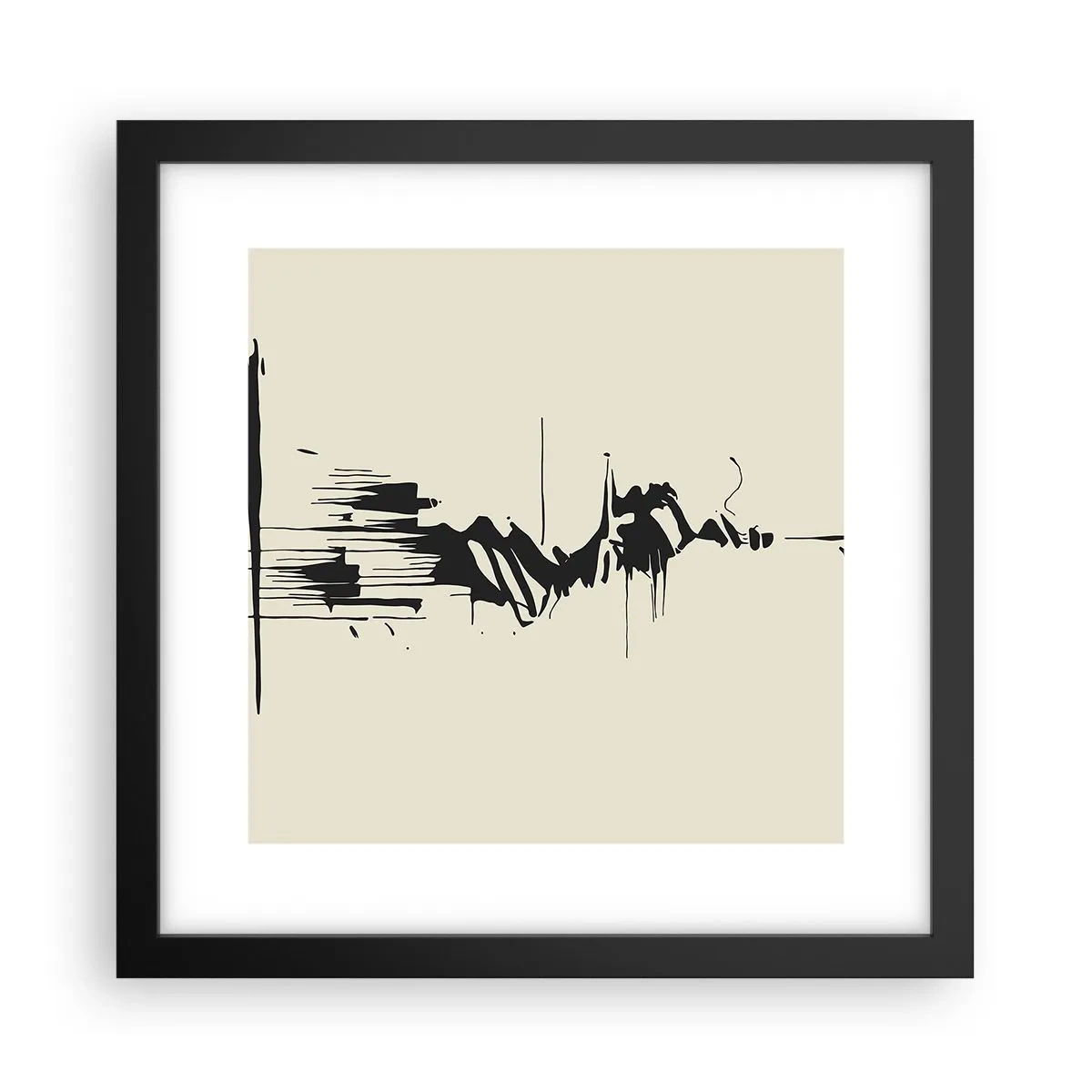 Póster en marco negro - Abstracción apresurada - 30x30 cm