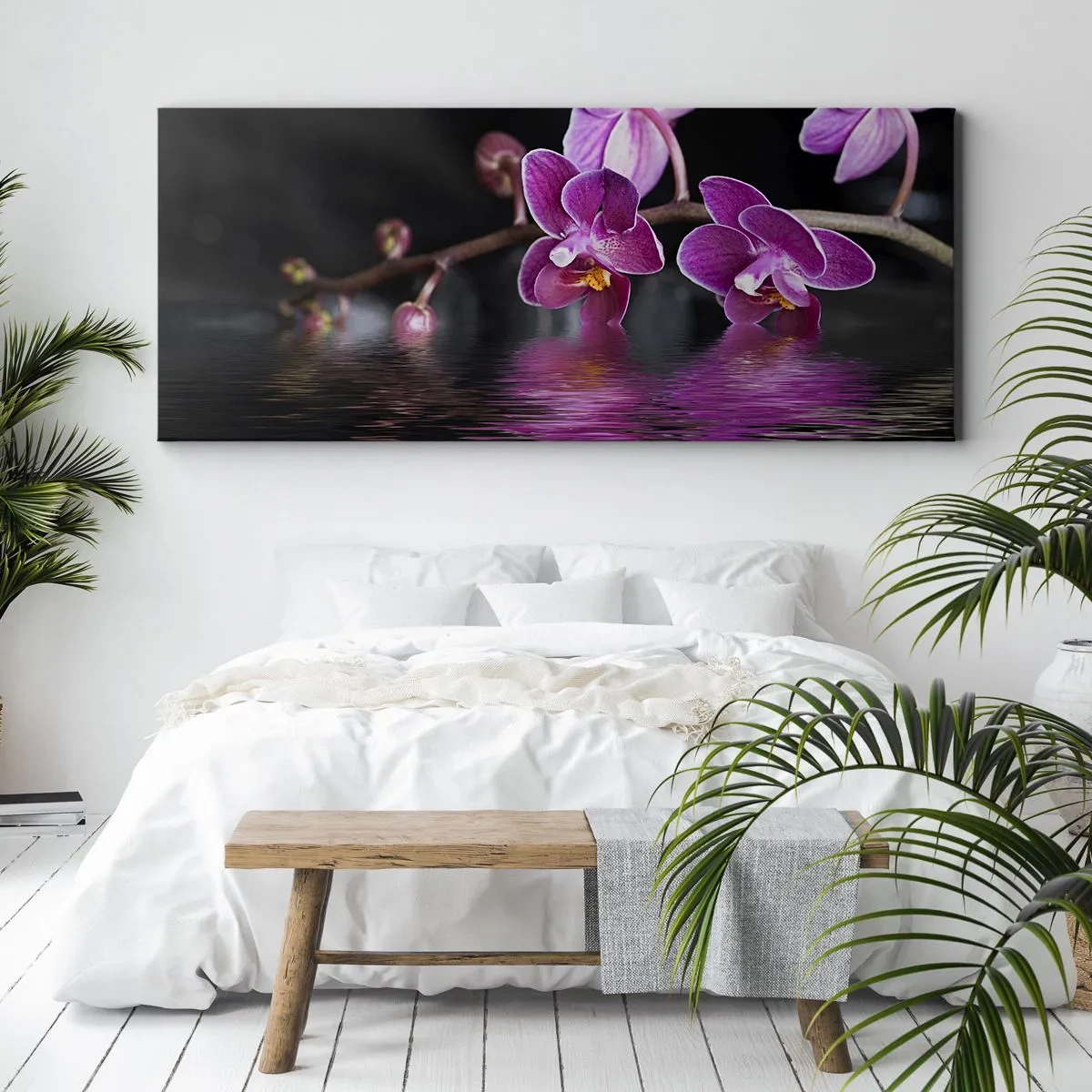 Cuadro sobre lienzo - Impresión de Imagen - Un reflejo lila de la belleza - 90x30 cm