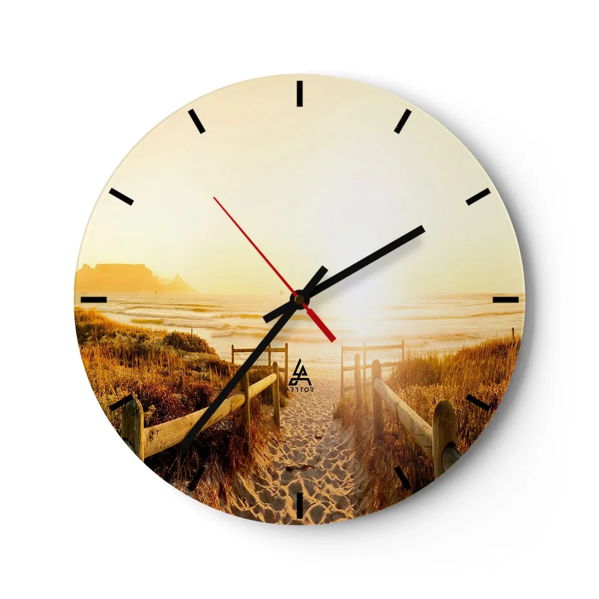 Reloj de pared - Reloj de vidrio - A través de la duna, hacia el sol - 40x40 cm