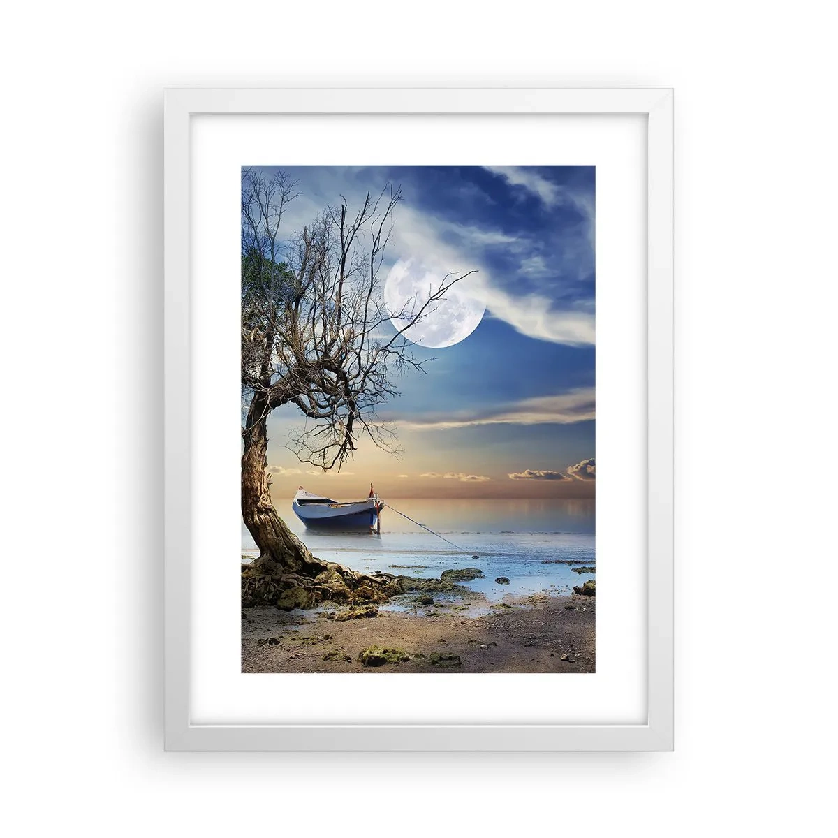 Póster en marco blanco - ¿Es el final o el principio? - 30x40 cm