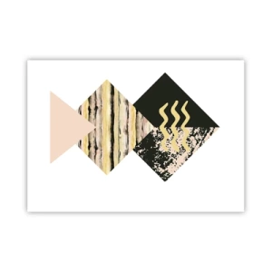Póster - Formas geométricas con patrones abstractos - 100x70cm - No es tan sencillo - Decoración de pared moderna para salón y dormitorio ARTTOR
