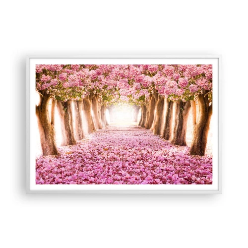 Póster en marco blanco - El camino al paraíso - 100x70 cm