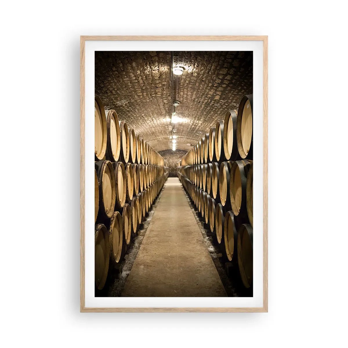 Póster en marco roble claro - En una bóveda de ladrillo - 61x91 cm