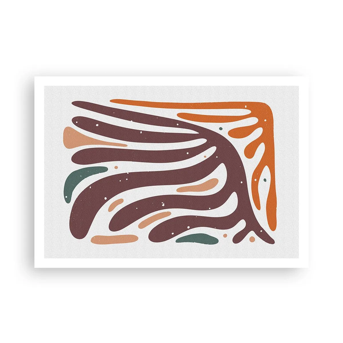 Póster - Patrón orgánico con líneas radiantes en tonos cálidos. - 100x70cm - Composición orgánica - Decoración de pared moderna para salón y dormitorio ARTTOR