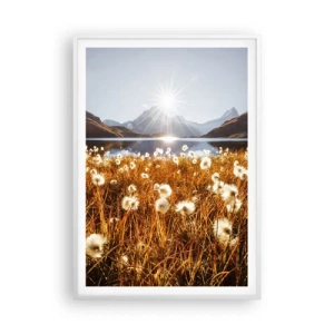 Póster en marco blanco - Dureza de las rocas, suavidad de la hierba - 70x100 cm