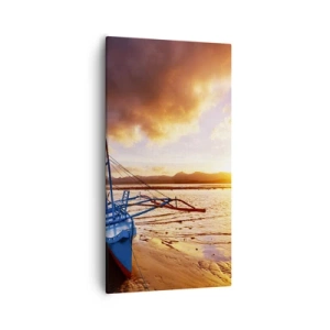 Cuadro sobre lienzo - Impresión de Imagen - Después de un largo día, relájate en la arena - 55x100 cm