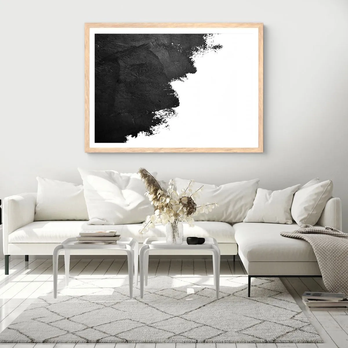 Póster en marco roble claro - Elementos: tierra - 70x50 cm