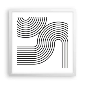 Póster en marco blanco - En una curva - 40x40 cm