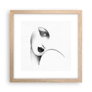 Póster en marco roble claro - Pensativa - 30x30 cm