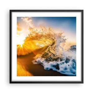 Póster en marco negro - Jugando en la arena - 50x50 cm