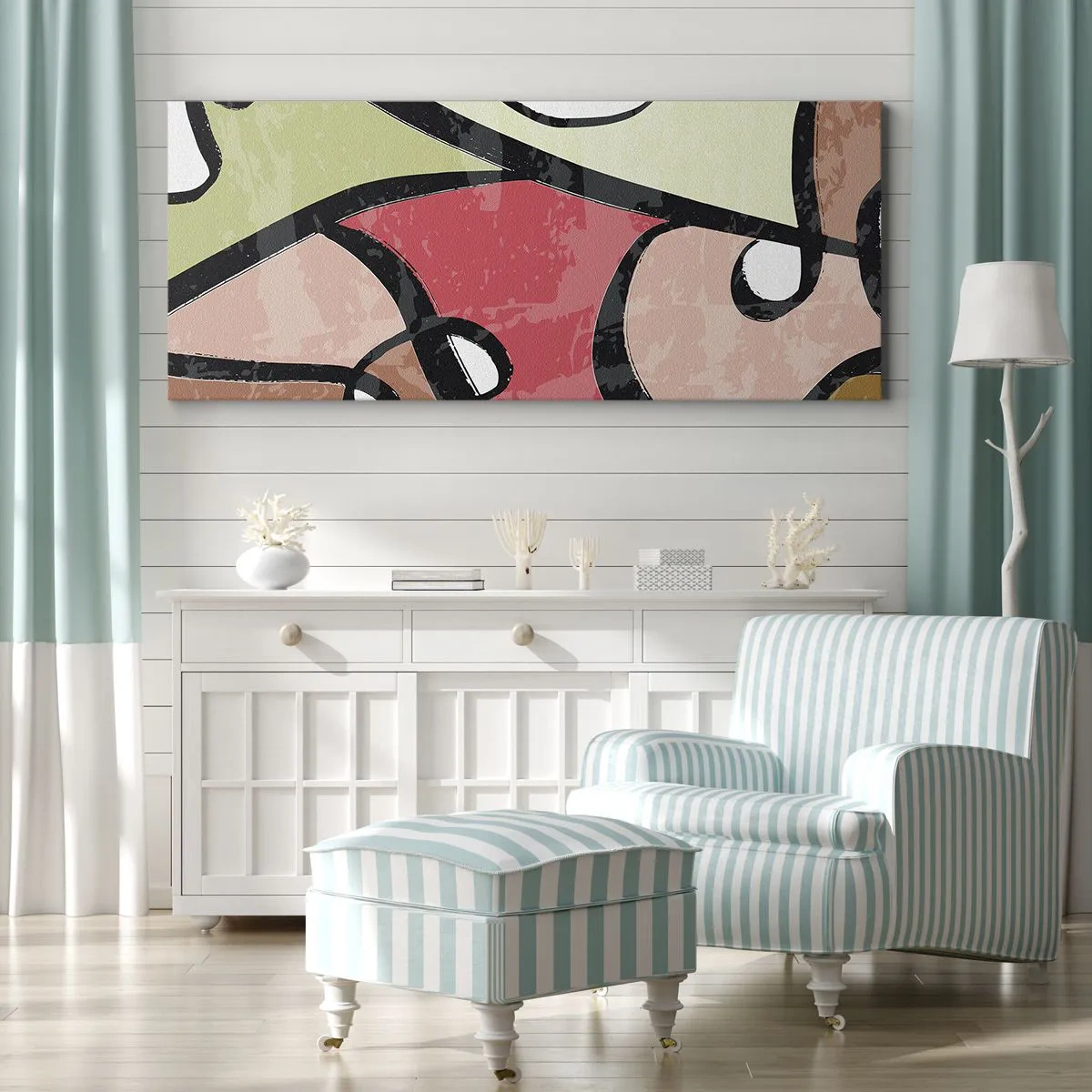 Cuadro sobre lienzo - Impresión de Imagen - Piruetas entre colores - 100x40 cm