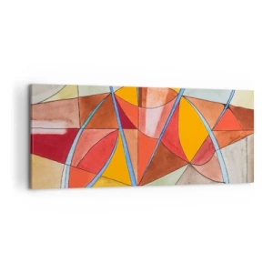 Cuadro sobre lienzo - Impresión de Imagen - Una composición abstracta en vivos colores geométricos. - 120x50cm - Carrusel de sueños - Decoración de pared moderna para salón y dormitorio ARTTOR