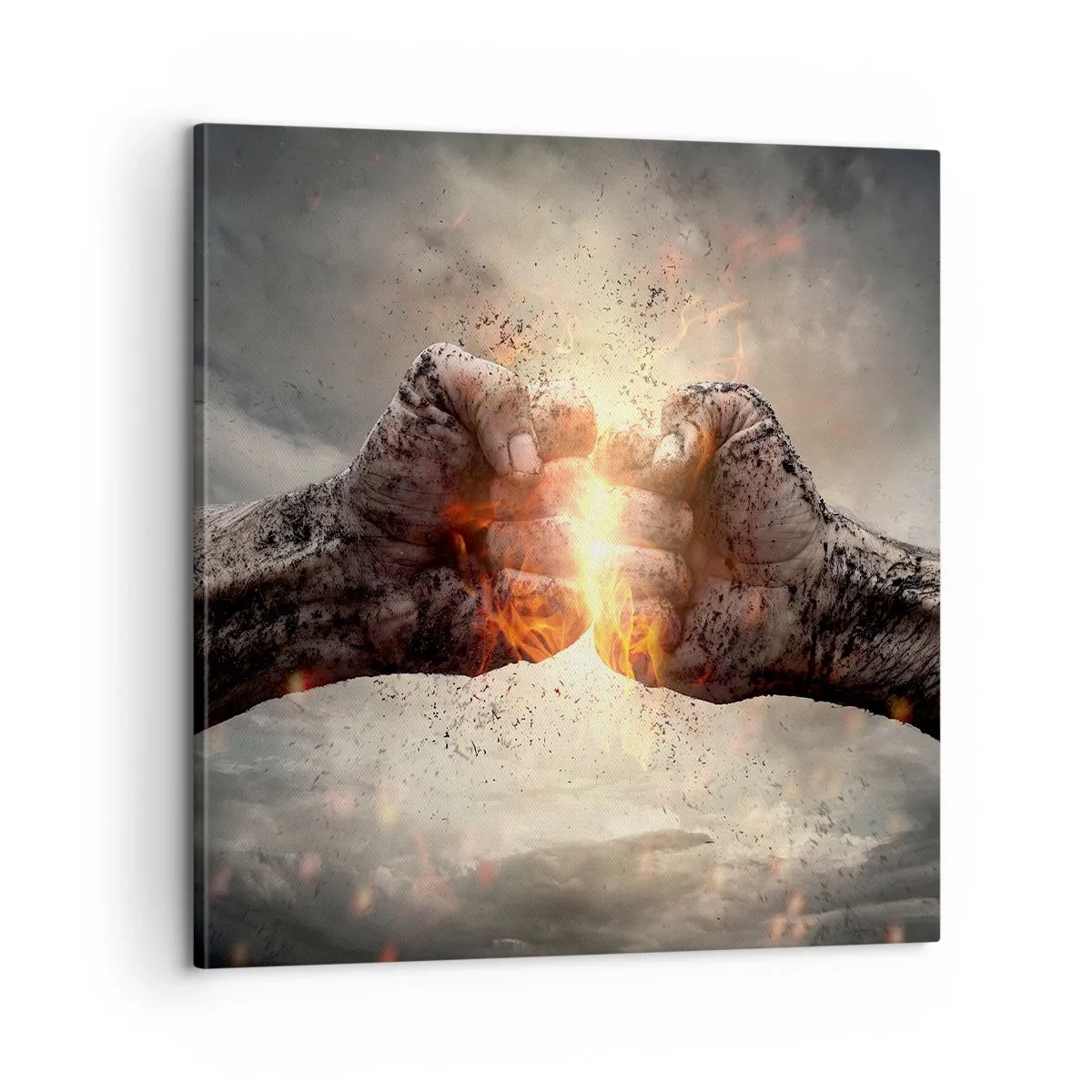 Cuadro sobre lienzo - Impresión de Imagen - La lucha comienza - 60x60 cm