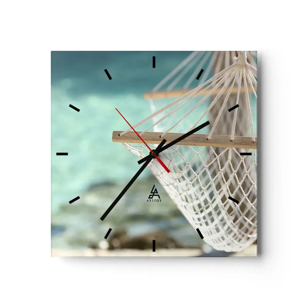 Reloj de pared - Reloj de vidrio - Momento de relax - 40x40 cm