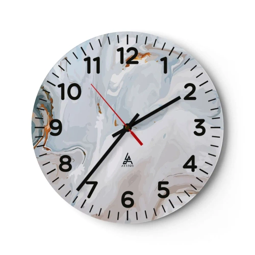 Reloj de pared - Reloj de vidrio - Blanco fusión - 30x30 cm