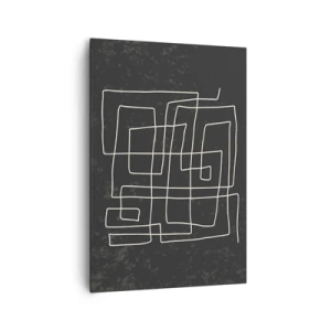 Cuadro sobre lienzo - Impresión de Imagen - Patrón geométrico abstracto sobre un fondo oscuro - 70x100cm - No es tan sencillo - Decoración de pared moderna para salón y dormitorio ARTTOR