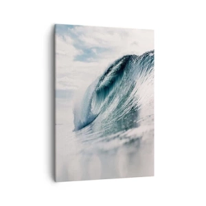 Cuadro sobre lienzo - Impresión de Imagen - Una ola del mar capturada en un momento dinámico contra el cielo. - 50x70cm - La cima del océano - Decoración de pared moderna para salón y dormitorio ARTTOR