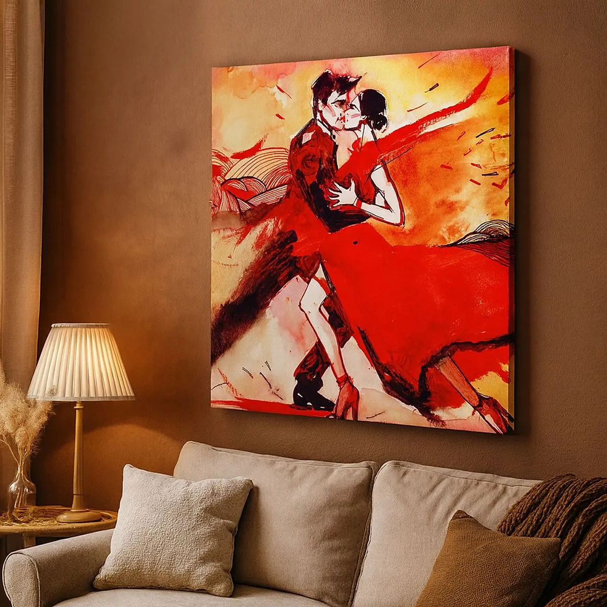 Cuadro sobre lienzo - Impresión de Imagen - Ritmo púrpura de la pasión - 30x30 cm