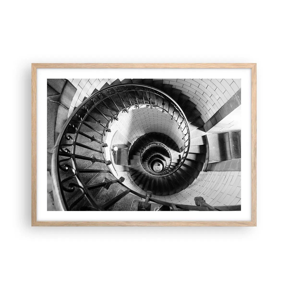 Póster en marco roble claro - Cada vez más alto - 70x50 cm