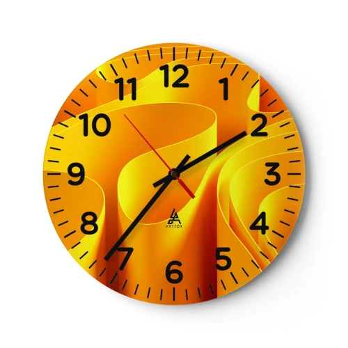 Reloj de pared - Reloj de vidrio - Como las olas del sol - 40x40 cm