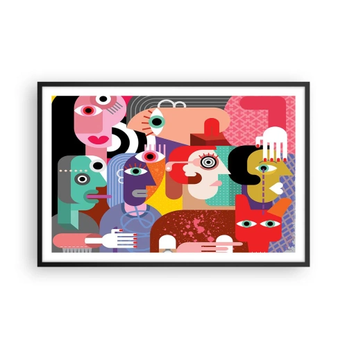 Póster en marco negro - Estilo Picasso - 91x61 cm