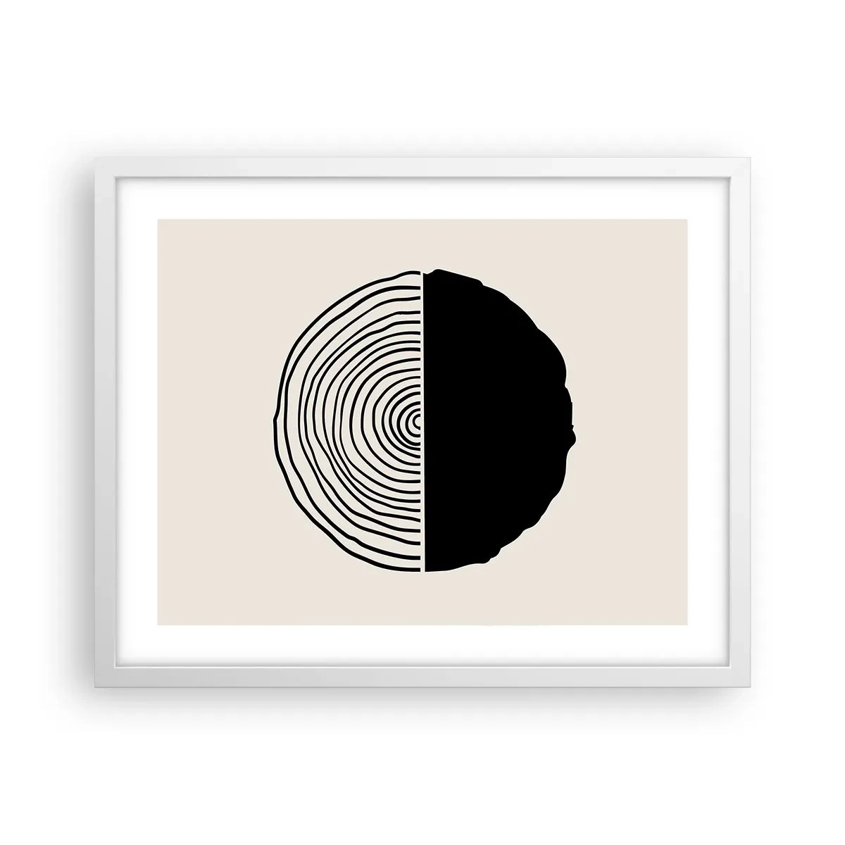 Póster en marco blanco - Mitad y mitad - 50x40 cm