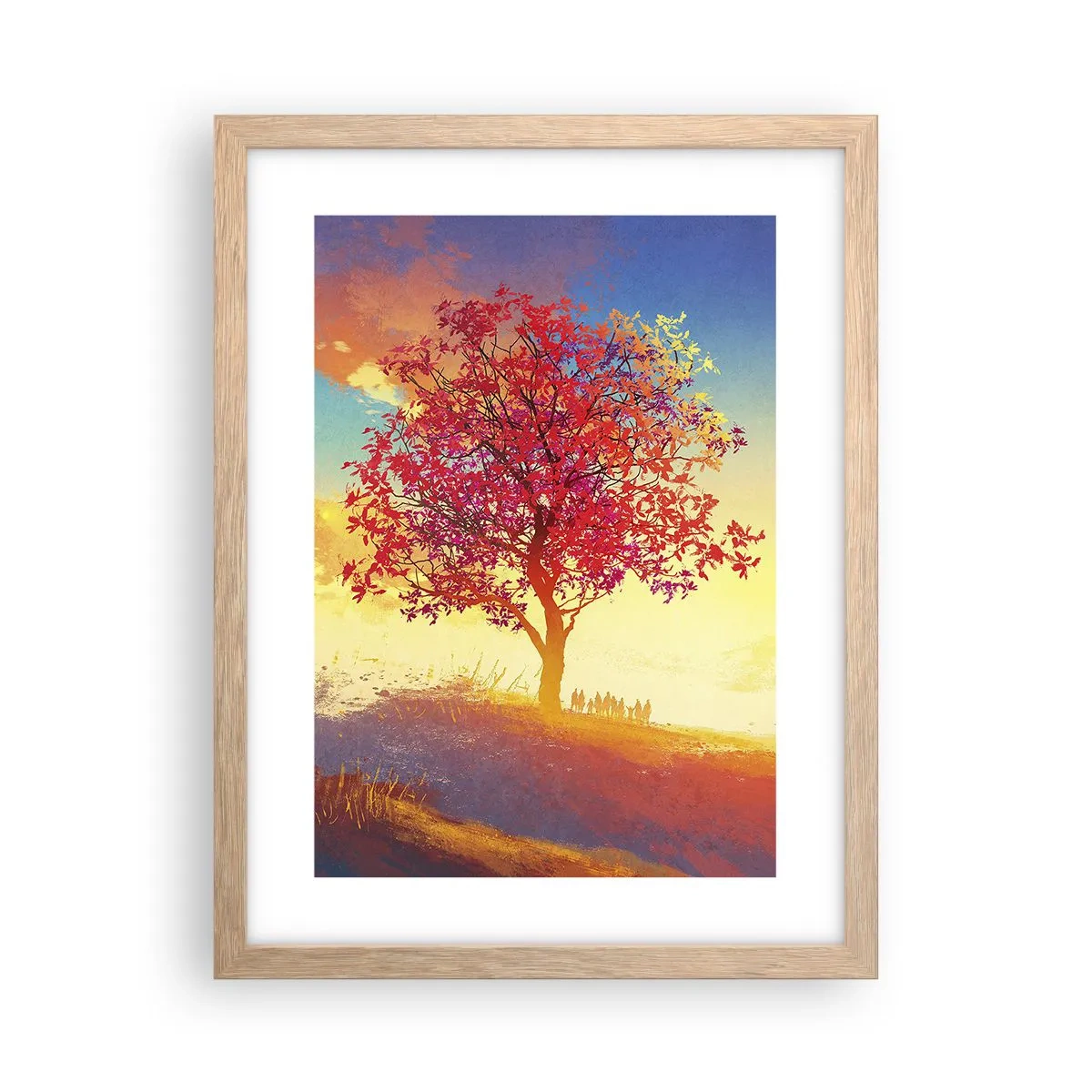 Póster en marco roble claro - Un peregrino en su destino - 30x40 cm