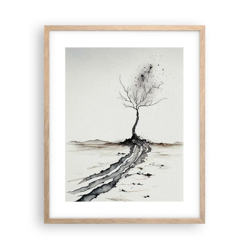 Póster en marco roble claro - Melancolía invernal - 40x50 cm