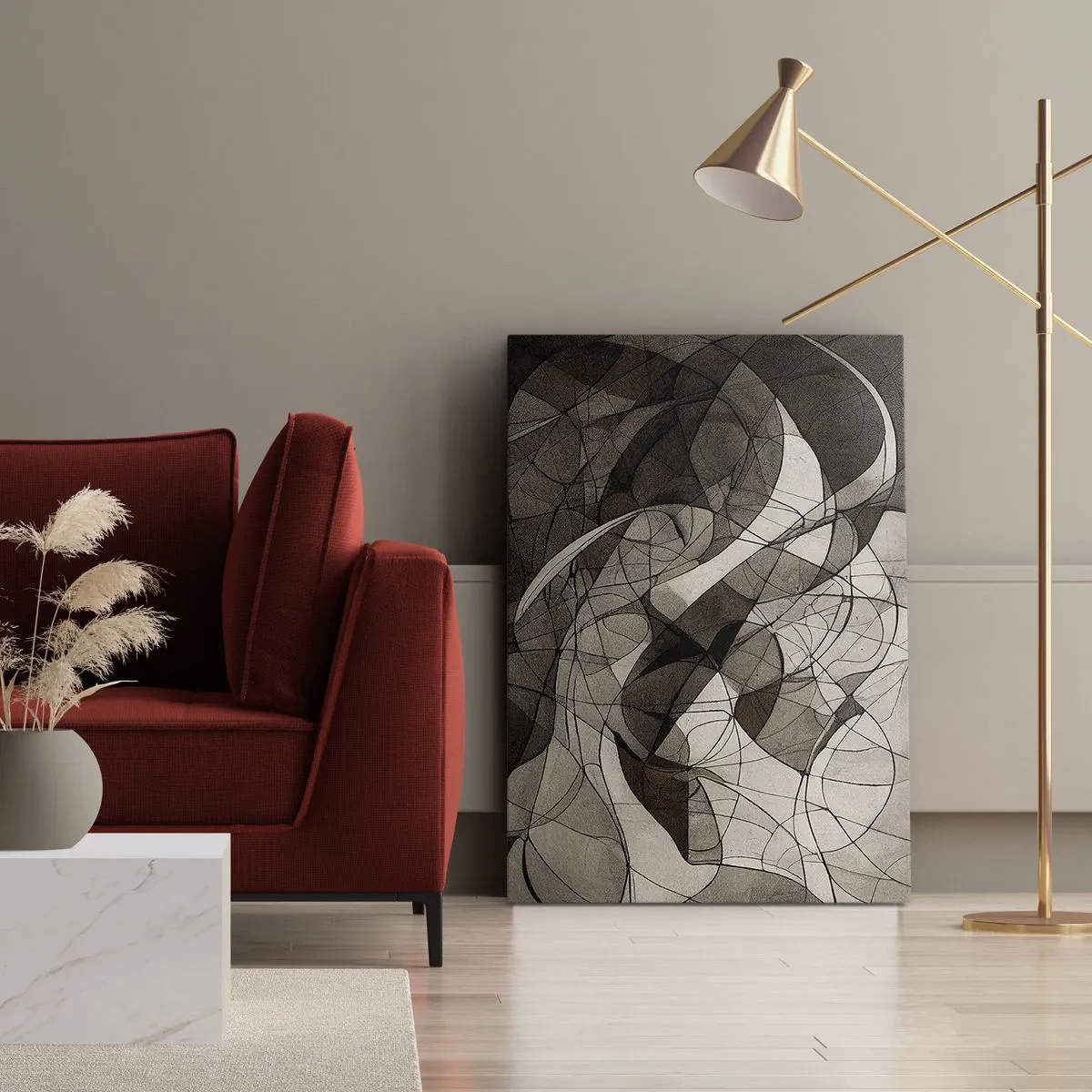 Cuadro sobre lienzo - Impresión de Imagen - Circulación en colores tierra - 45x80 cm