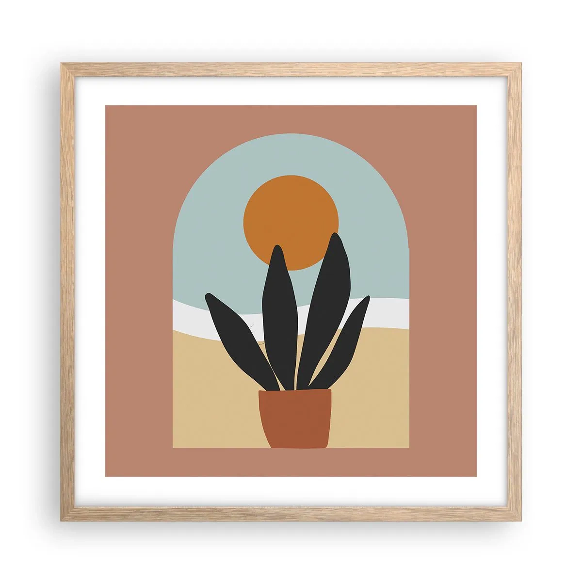 Póster en marco roble claro - Pequeñas alegrías - 50x50 cm