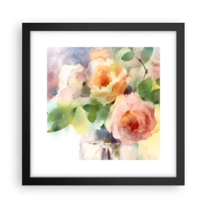 Póster en marco negro - Delicado como una acuarela - 30x30 cm