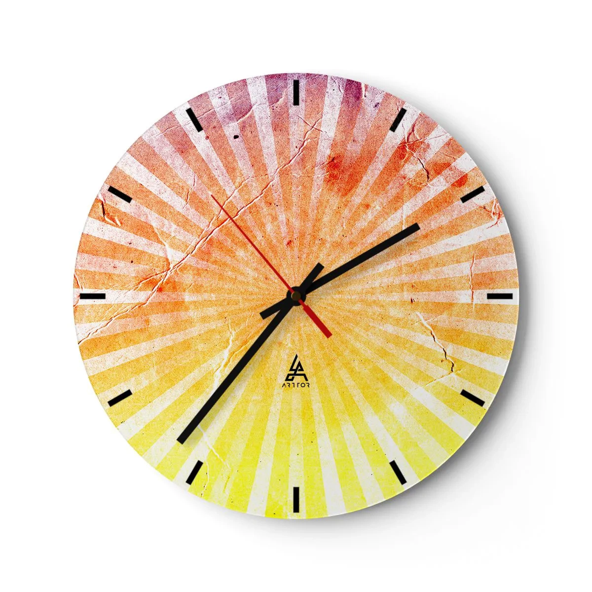 Reloj de pared - Reloj de vidrio - Renacer del sol - 40x40 cm